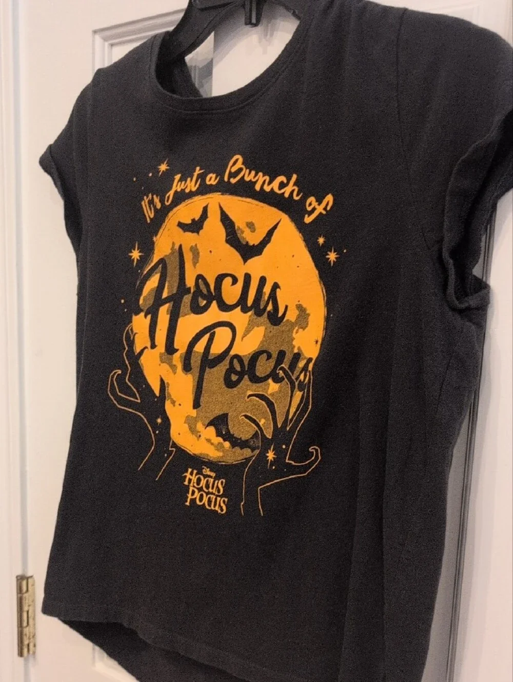 Old Navy Black Short-Sleeve Hocus Pocus Graphic Tee with Orange Moon